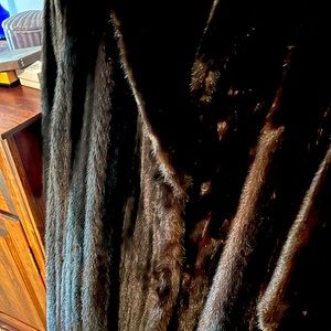 Black full length mink coat